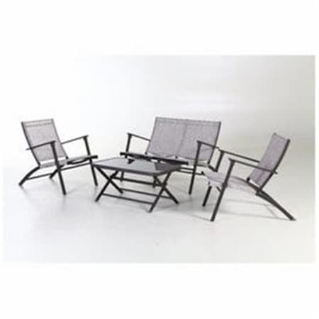Letright Industrial Letright Industrial 270131 Four Seasons Novara Steel Folding Patio Set - 4 Piece 270131